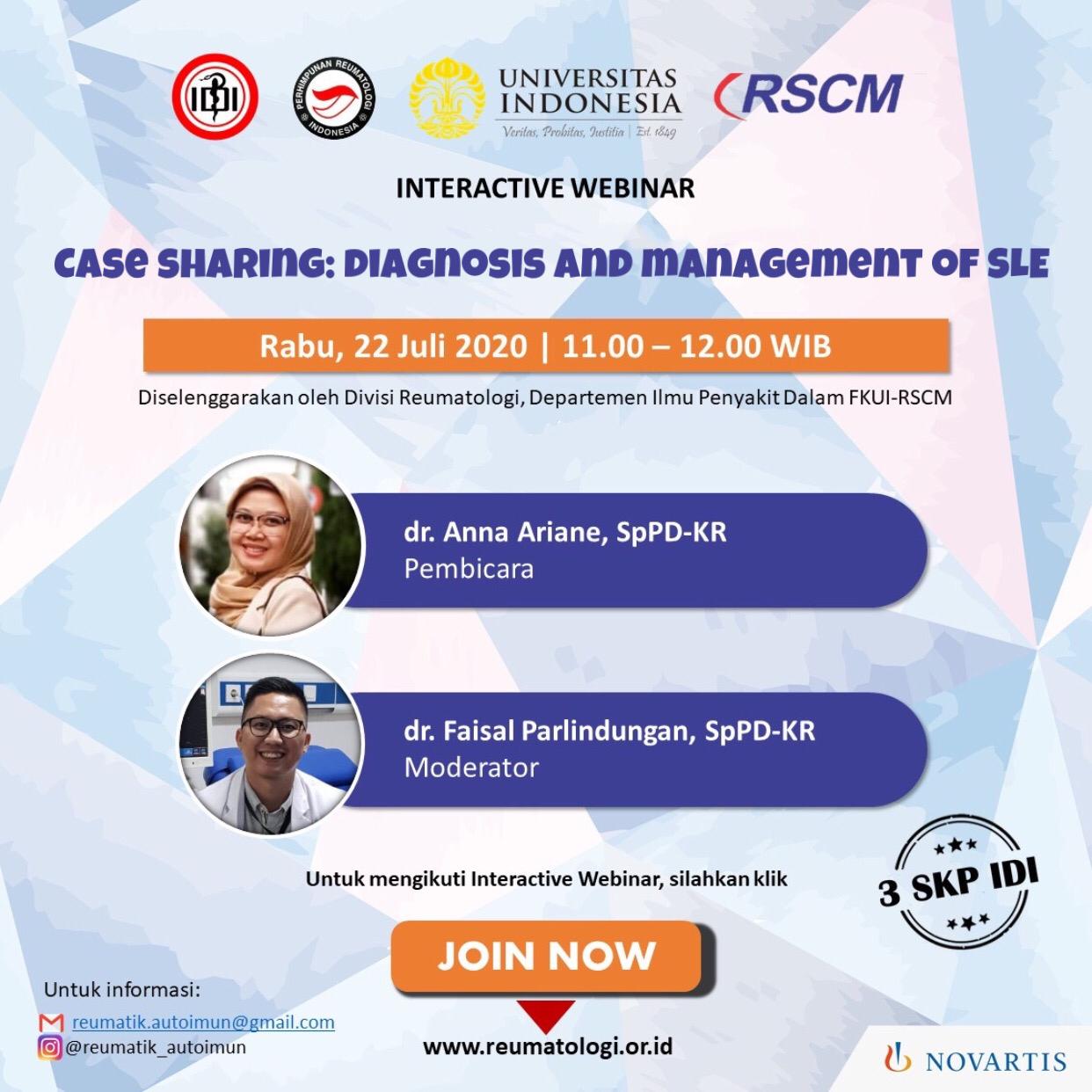 Case Sharing registration: diagnosis and management of SLE